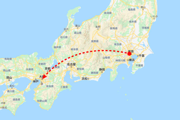 東京から布施まで約10時間のバス移動