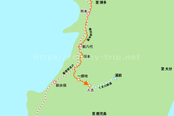 博多-人吉路線図