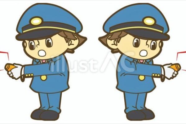 電子ホイッスルを握る鉄道員