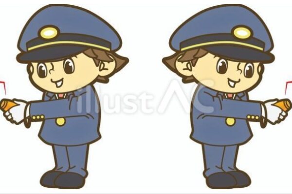 電子ホイッスルを握る鉄道員